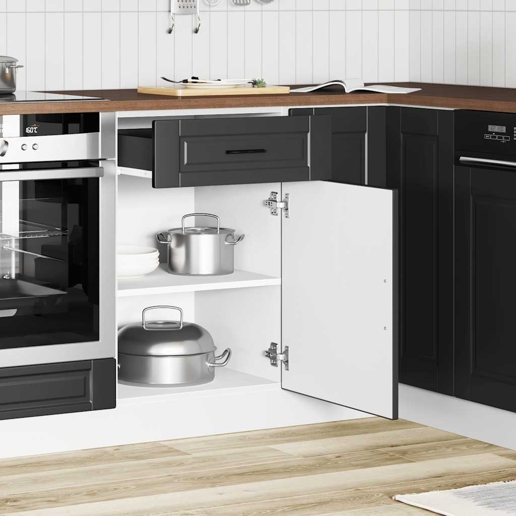 Mueble bajo de cocina Porto madera negro