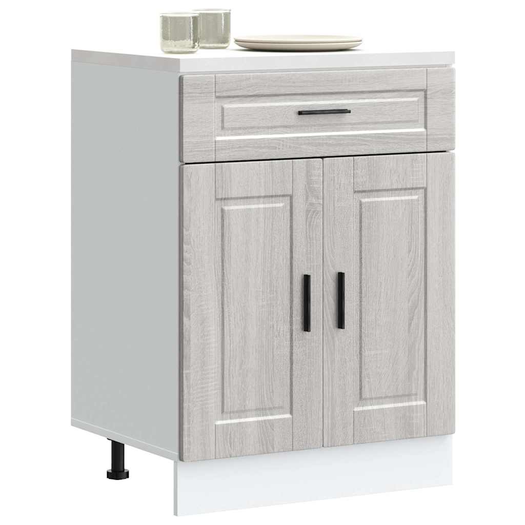 Vetonek Mueble bajo de cocina porto gris sonoma madera reconstituida