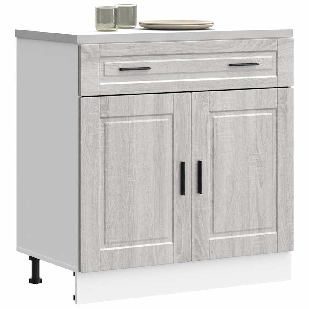 Vetonek Mueble bajo de cocina porto gris sonoma madera reconstituida