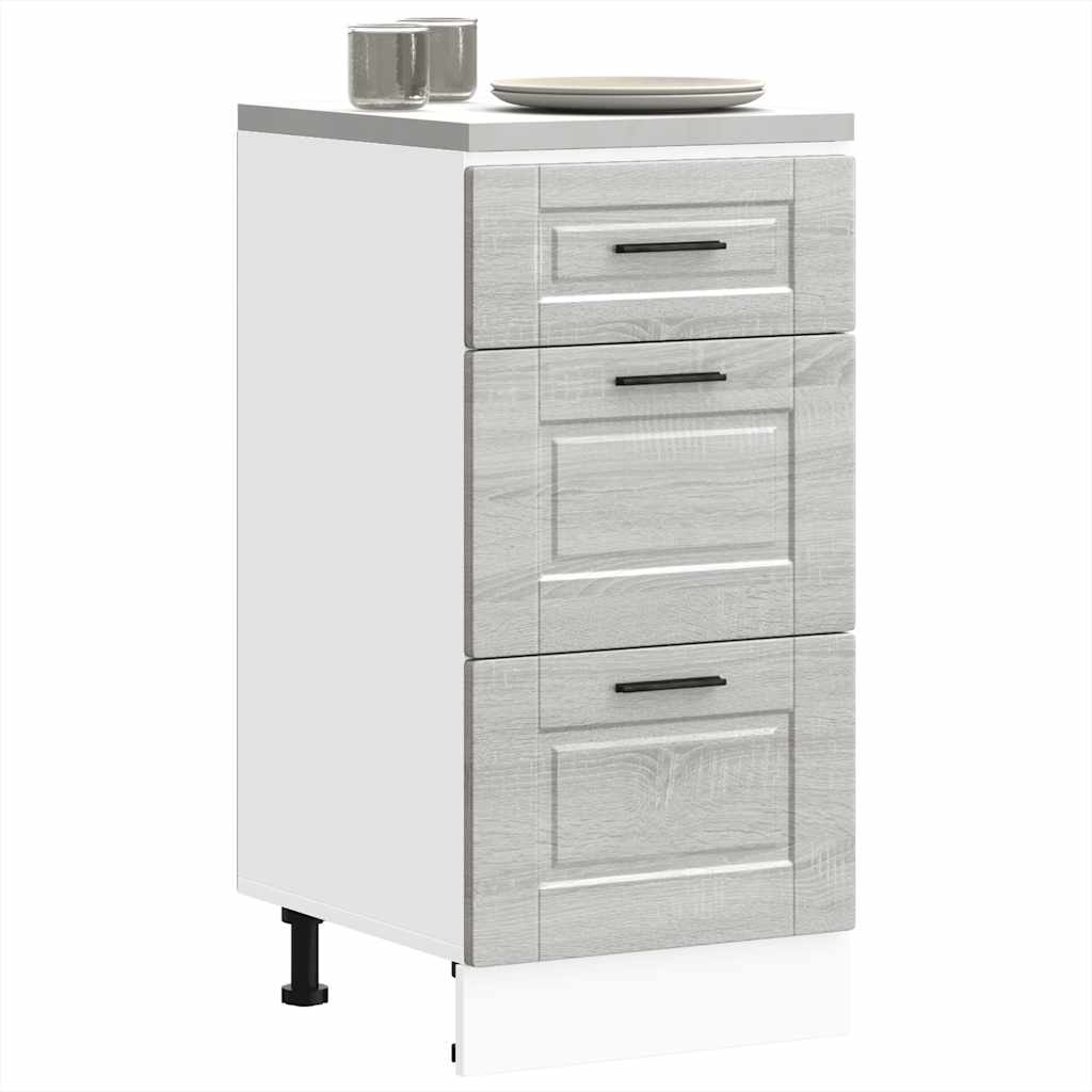 Vetonek Mueble bajo de cocina porto gris sonoma madera reconstituida