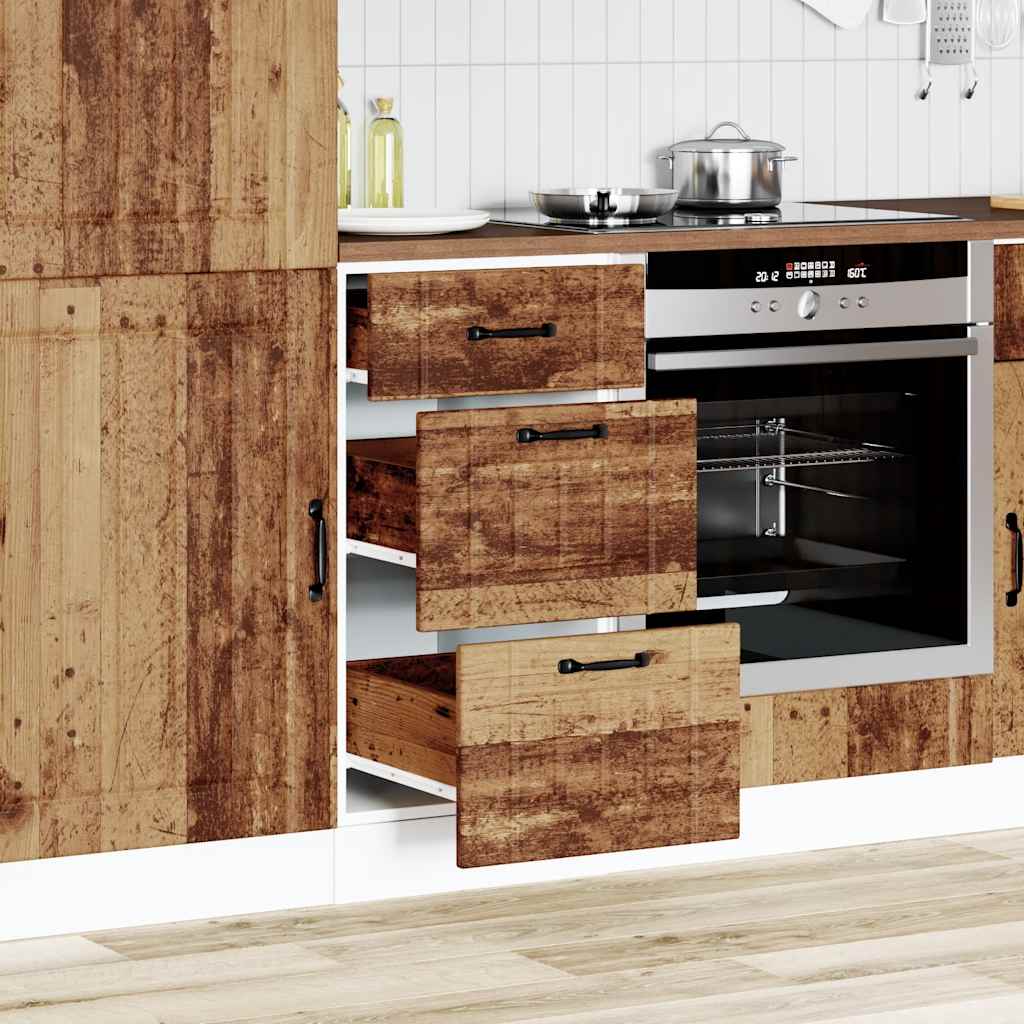 Low kitchen furniture Lucca Vieja wood