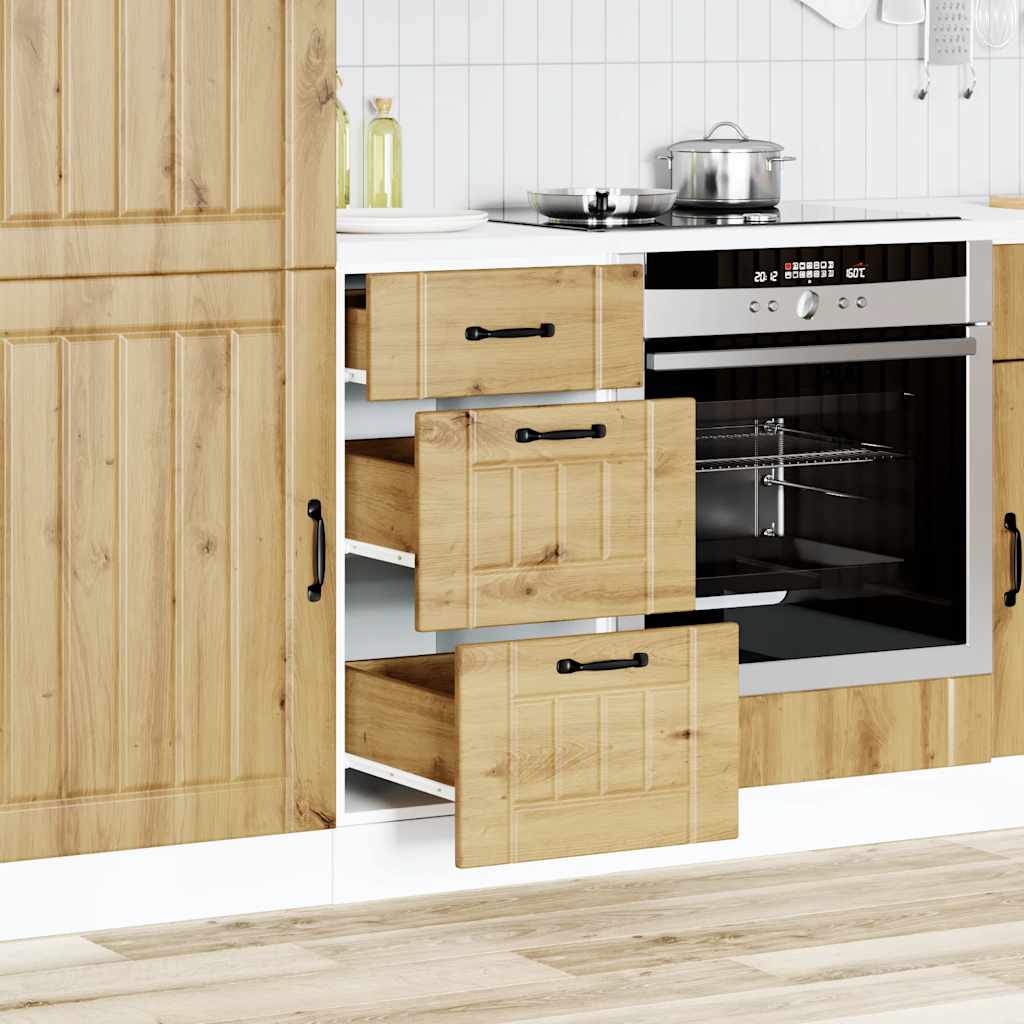 Low cooking furniture Lucca artisanal oak