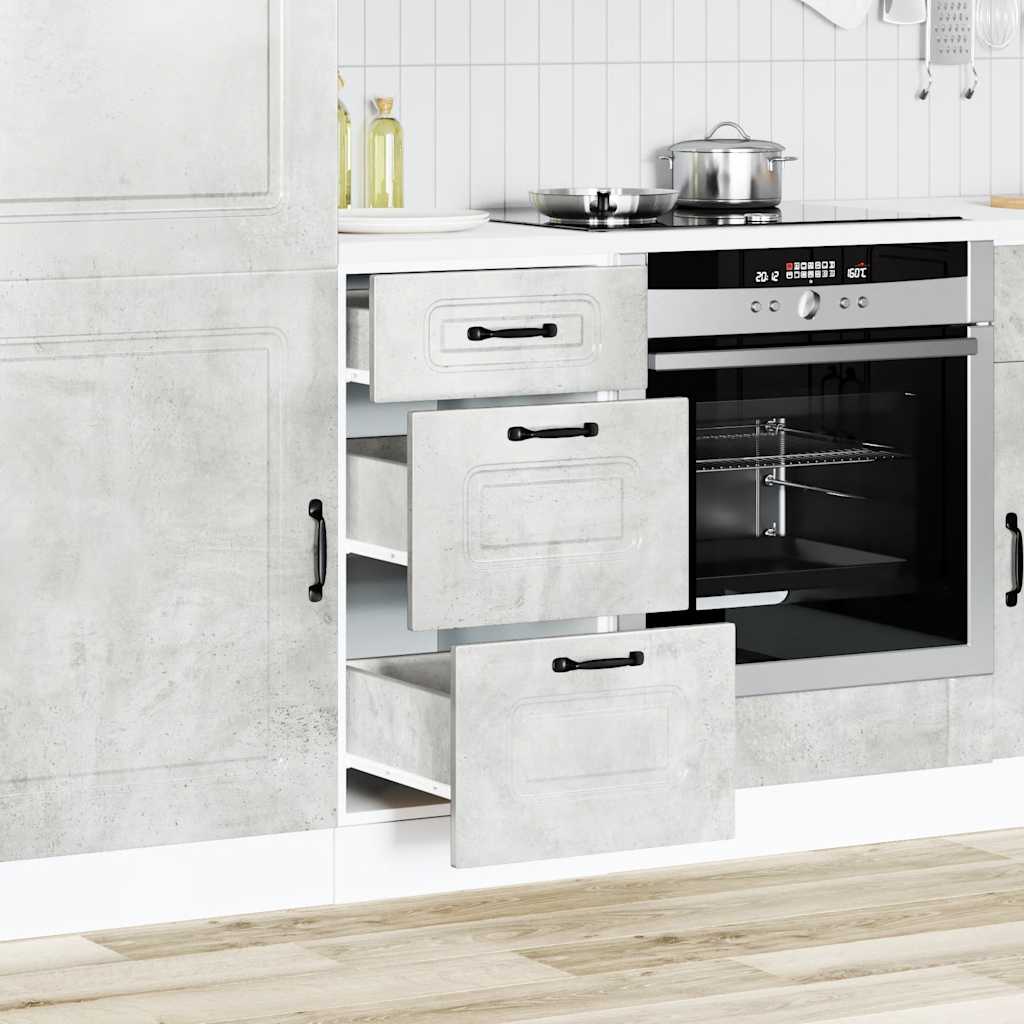 Kalmar Low Kitchen Furniture Grey Engineering Wood