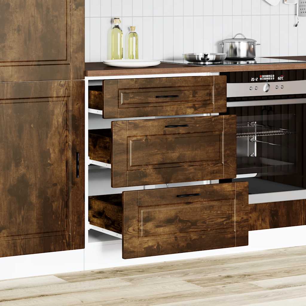 Mueble bajo de cocina porto roble ahumado madera reconstituida