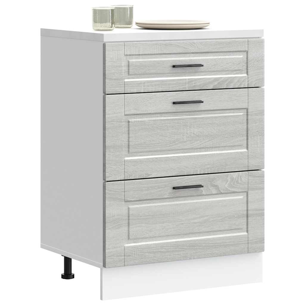 Vetonek Mueble bajo de cocina porto gris sonoma madera reconstituida