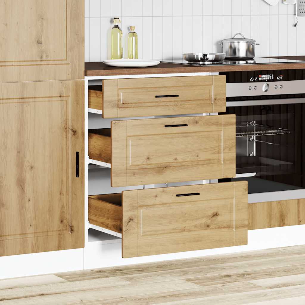 Mueble bajo de cocina porto roble artesano madera reconstituida V68