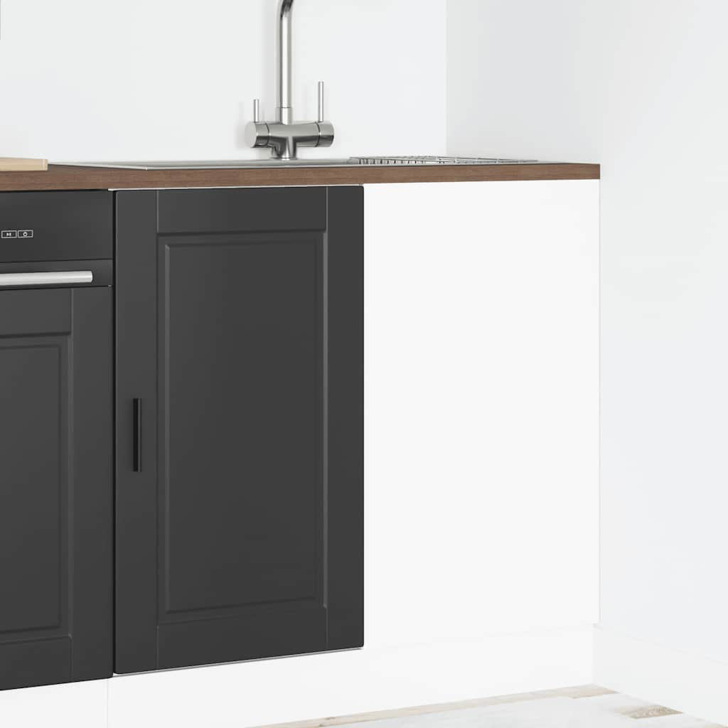 Mueble bajo de cocina Porto madera negro