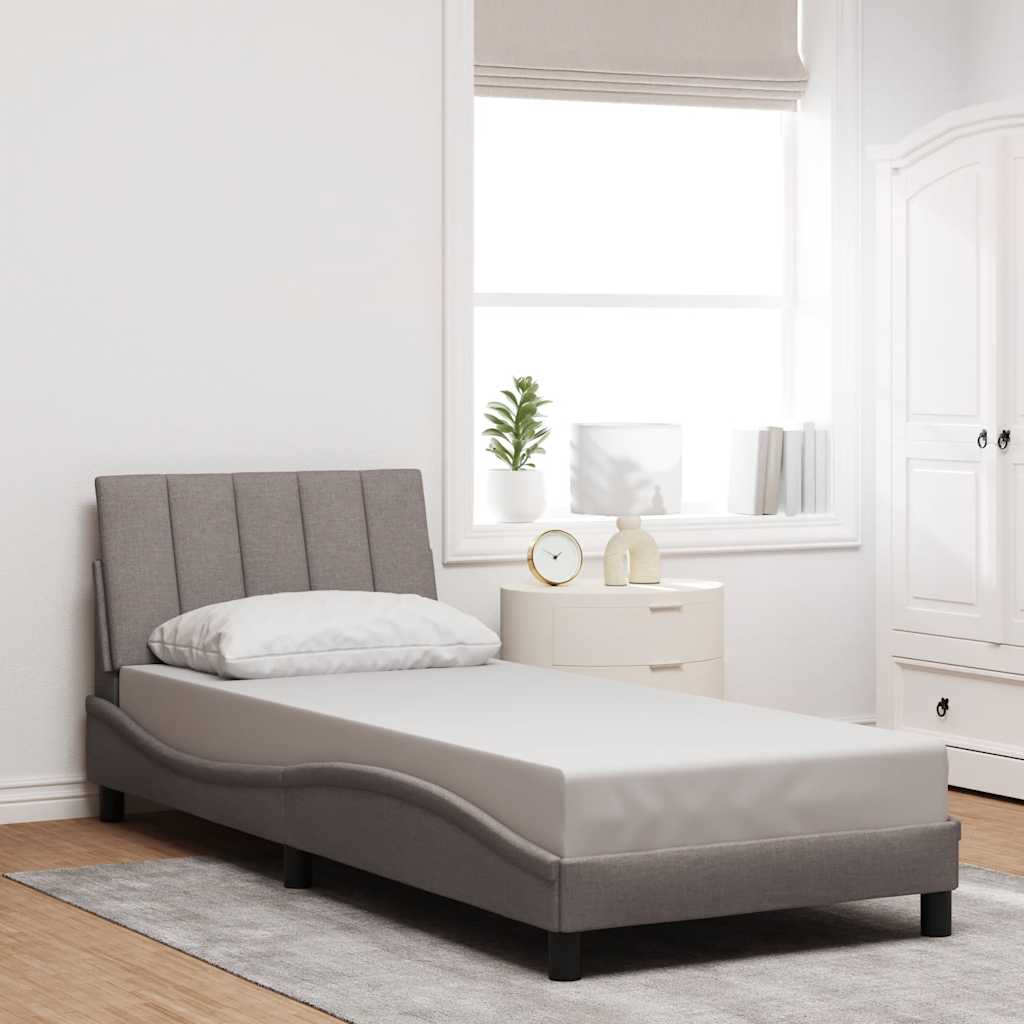 Vetonek Estructura de cama sin colchón tela gris taupe 80x200 cm