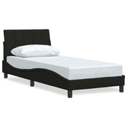Vetonek Estructura de cama sin colchón tela negro 90x190 cm