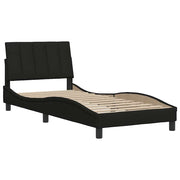 Estructura de cama sin colchón tela negro 90x190 cm v9568 - Vetonek