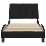 Estructura de cama sin colchón tela negro 90x190 cm v9568 - Vetonek