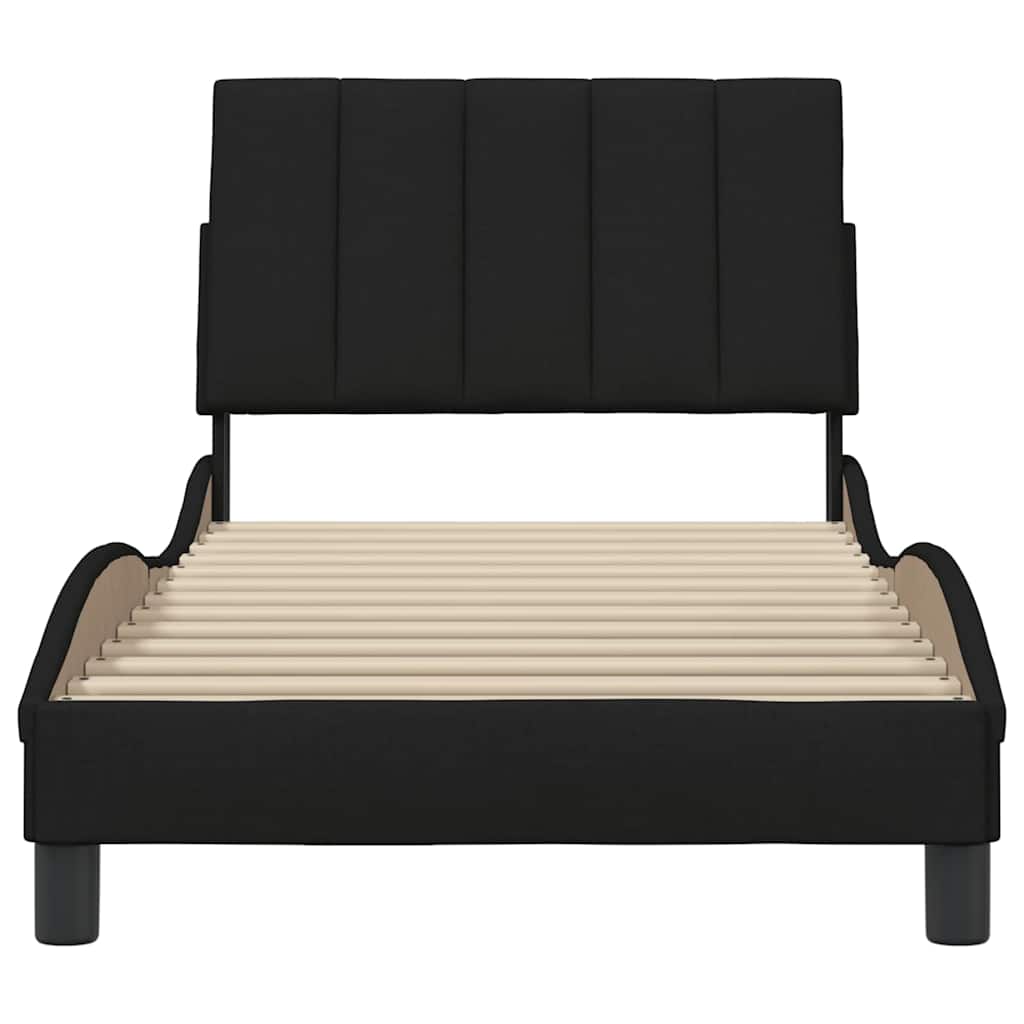 Estructura de cama sin colchón tela negro 90x190 cm v9568 - Vetonek