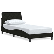 Vetonek Estructura de cama sin colchón tela negro 90x190 cm