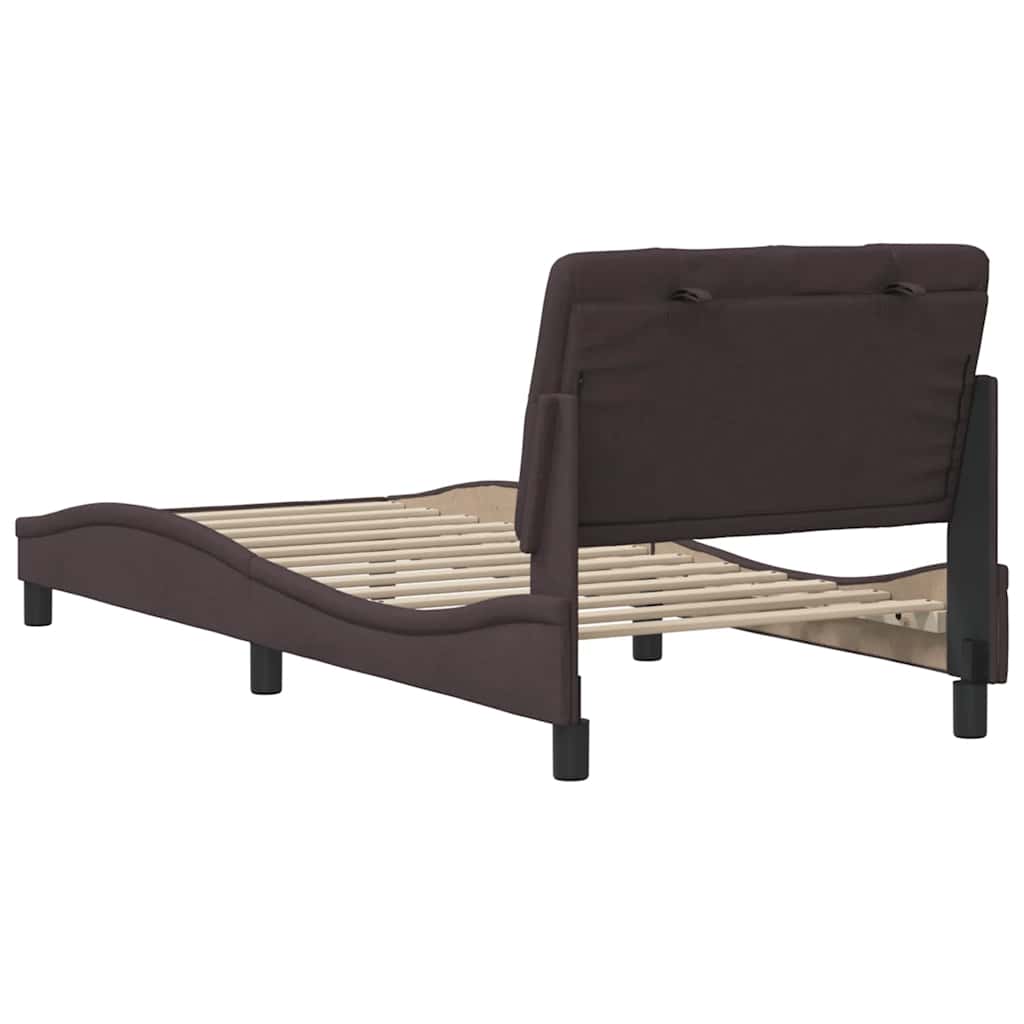 Estructura de cama sin colchón tela marrón oscuro 90x190 cm V1677 Vetonek