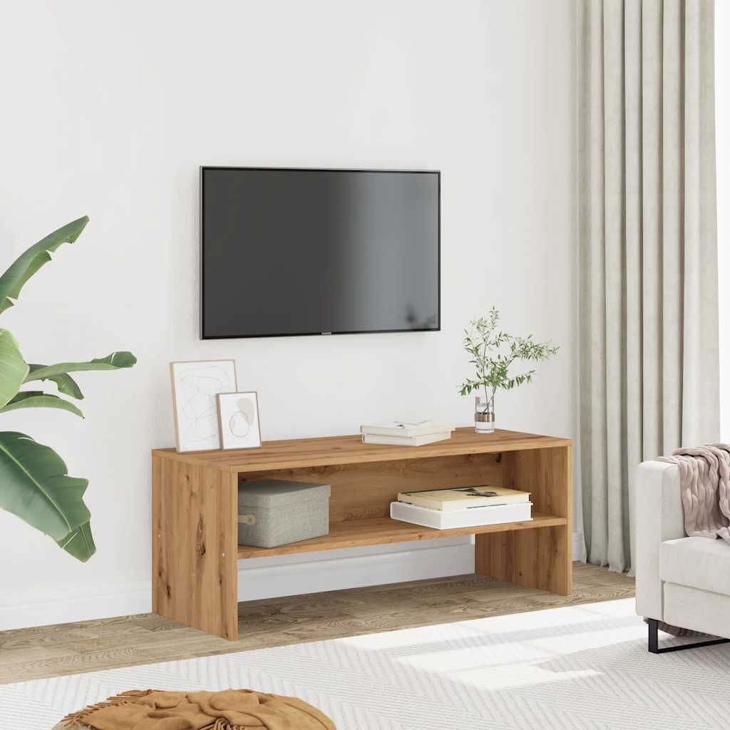 Vetonek Mueble de TV madera de ingeniería roble artisan 100x40x40 cm