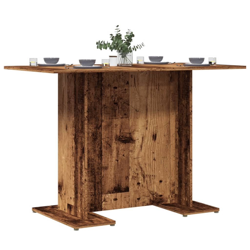 Vetonek Mesa comedor madera ingeniería madera envejecida 110x60x75 cm