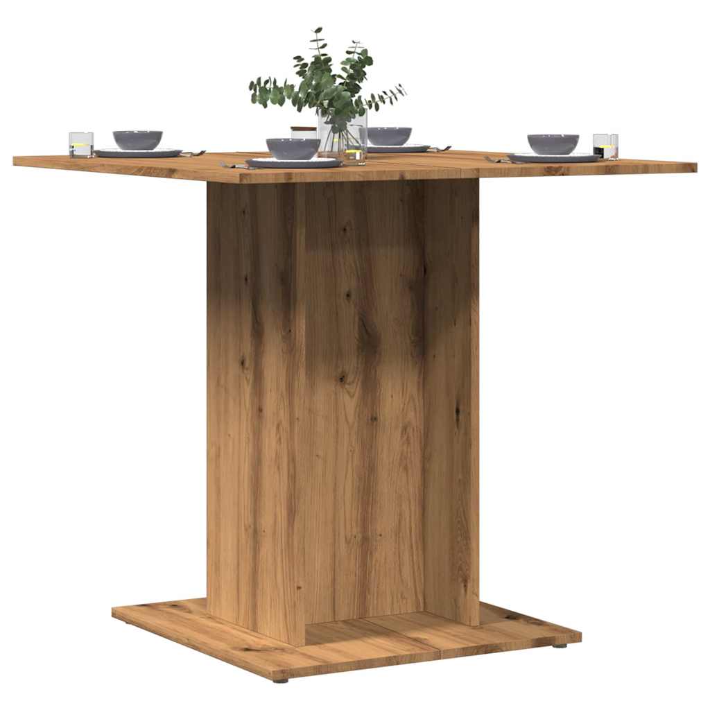 Vetonek Mesa de comedor madera de ingeniería roble artisan 80x80x75 cm