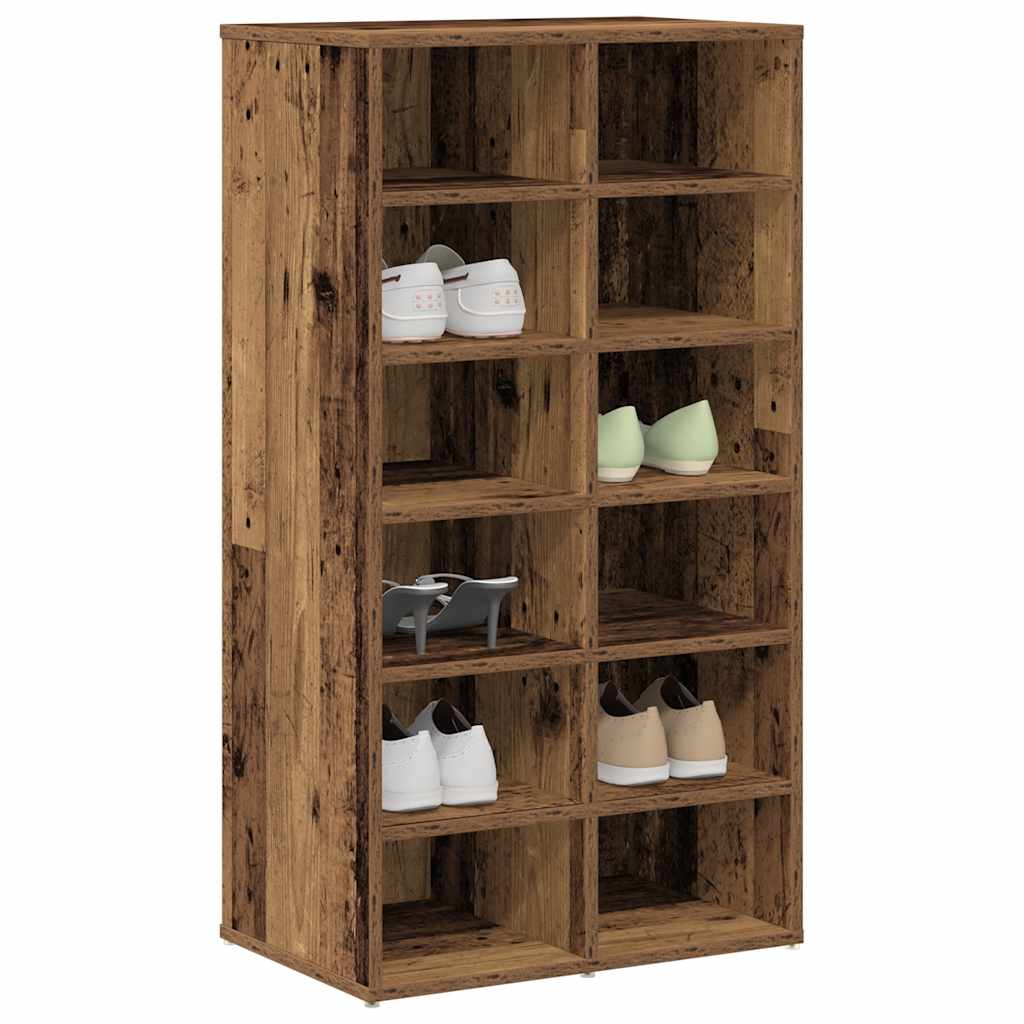 Vetonek Mueble zapatero madera contrachapada madera vieja 54x34x100cm