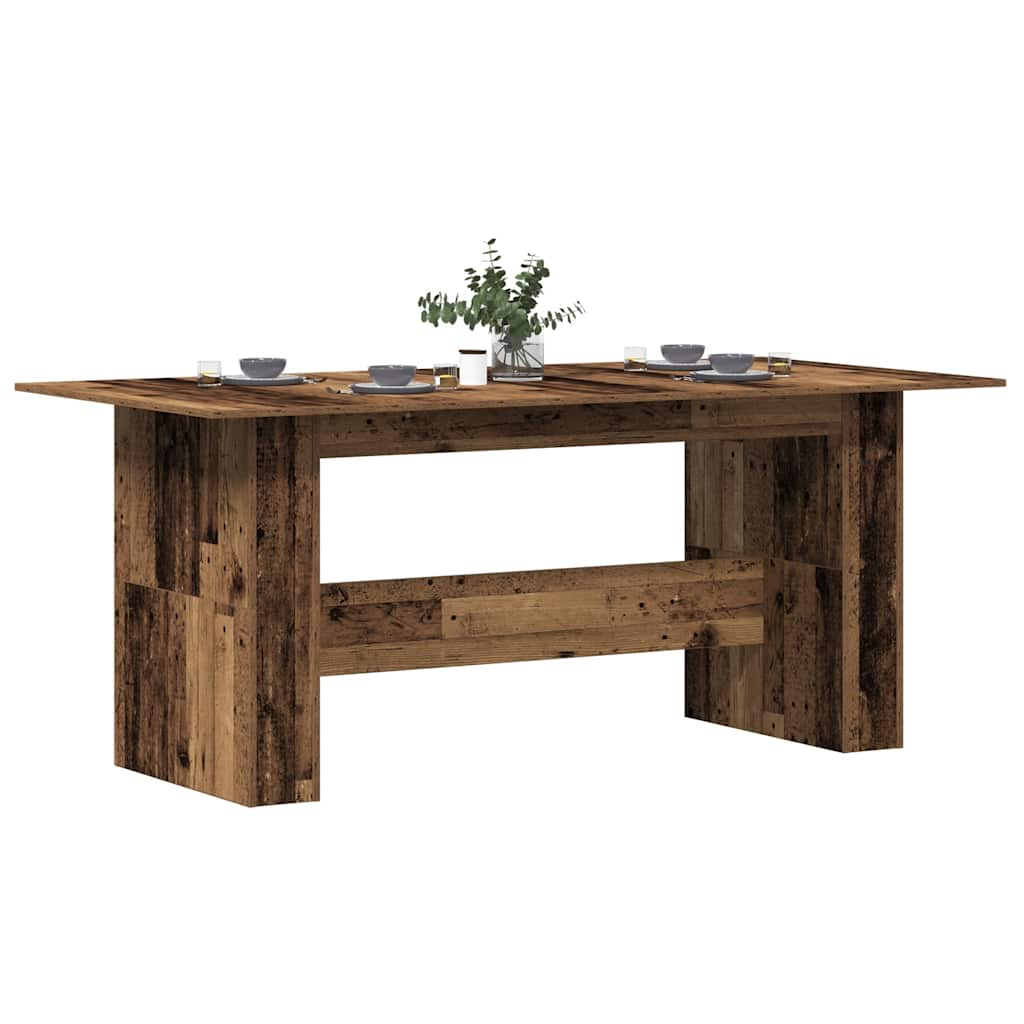 Vetonek Mesa de comedor de aglomerado madera envejecida 180x90x76 cm