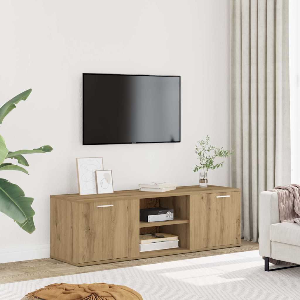 Mueble de TV madera de ingeniería roble artesanal 120x34x37 cm