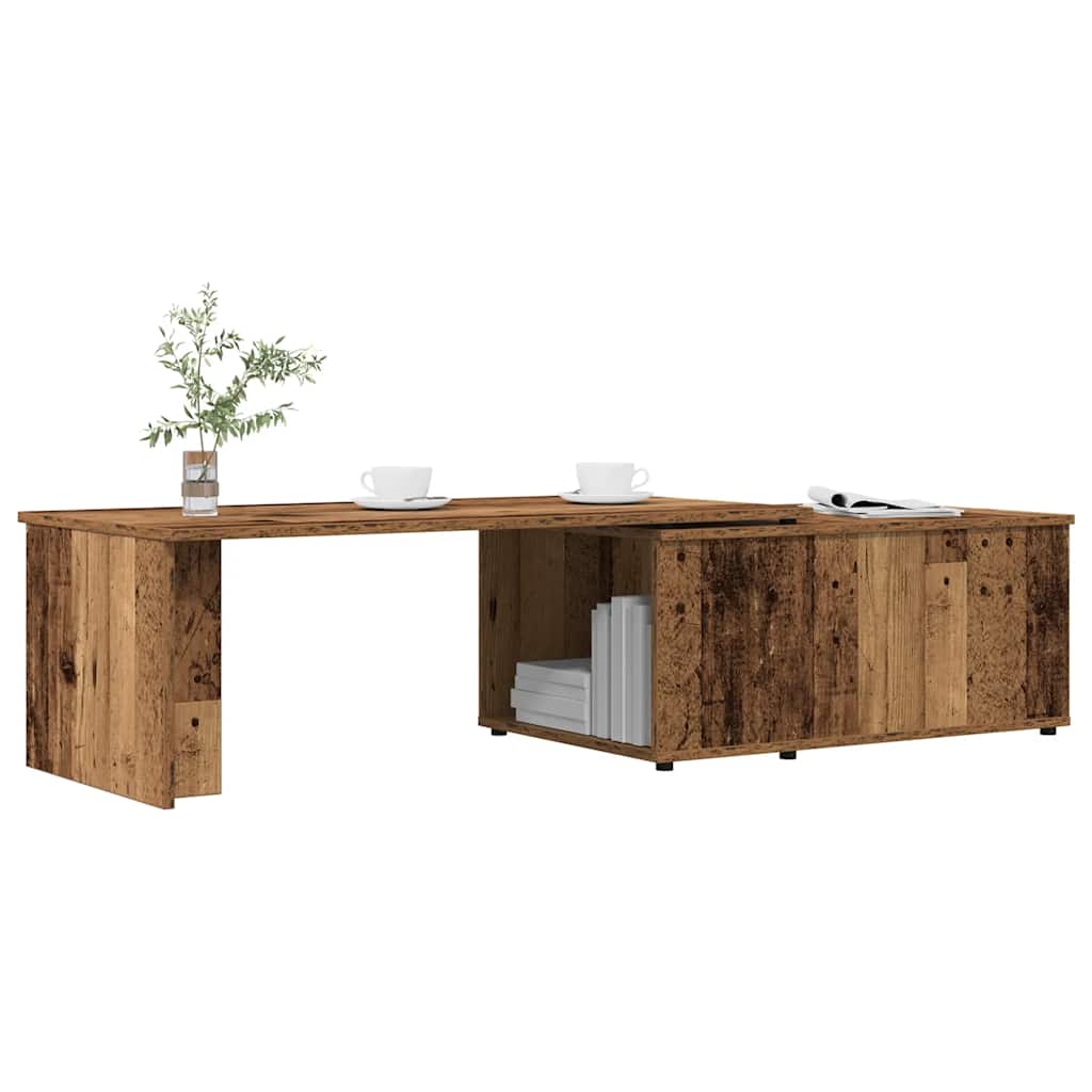 Vetonek Mesa de centro madera contrachapada envejecida 150x50x35 cm