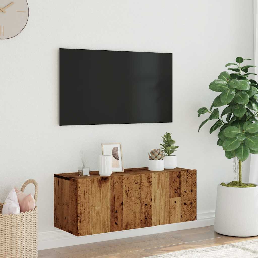 Mobili da parete TV Sintetizzati in legno Invecchiamento 80x30x30 cm