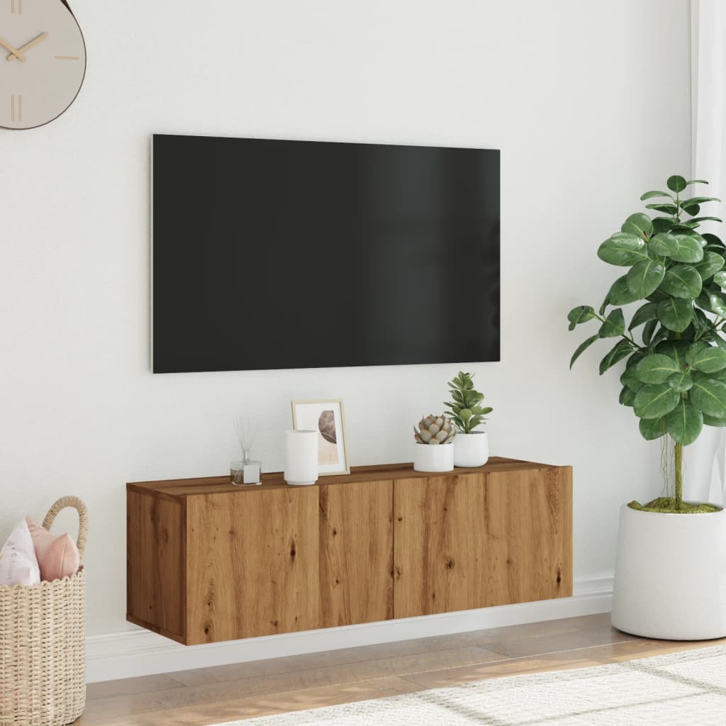 Mueble TV de pared madera sintetizada Nexus roble artisan 100x30x30 cm