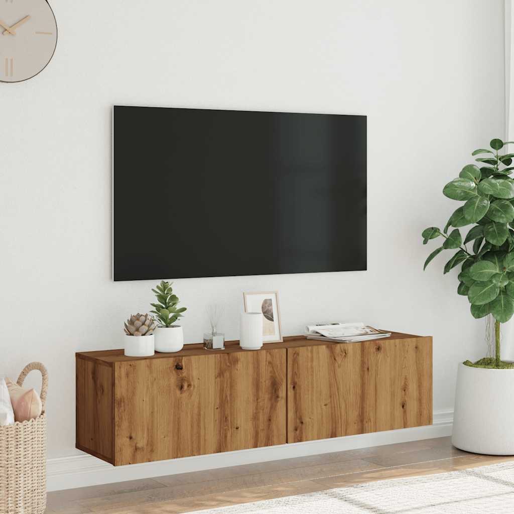 Mueble TV de pared madera sintetizada Nexus roble artisan 120x30x30 cm