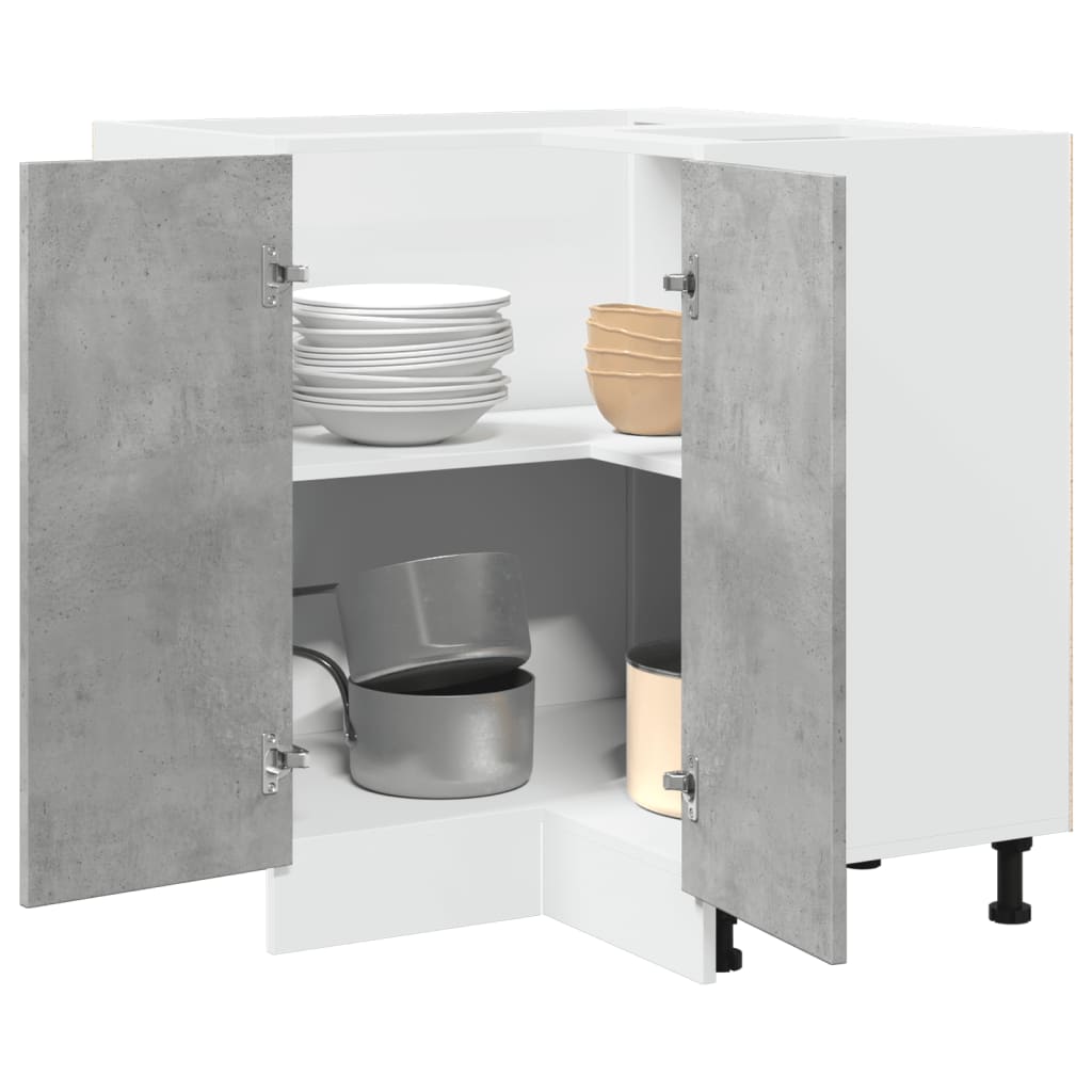 Vetonek Mueble cocina madera ingeniería gris hormigón 75,5x75,5x81,5 cm