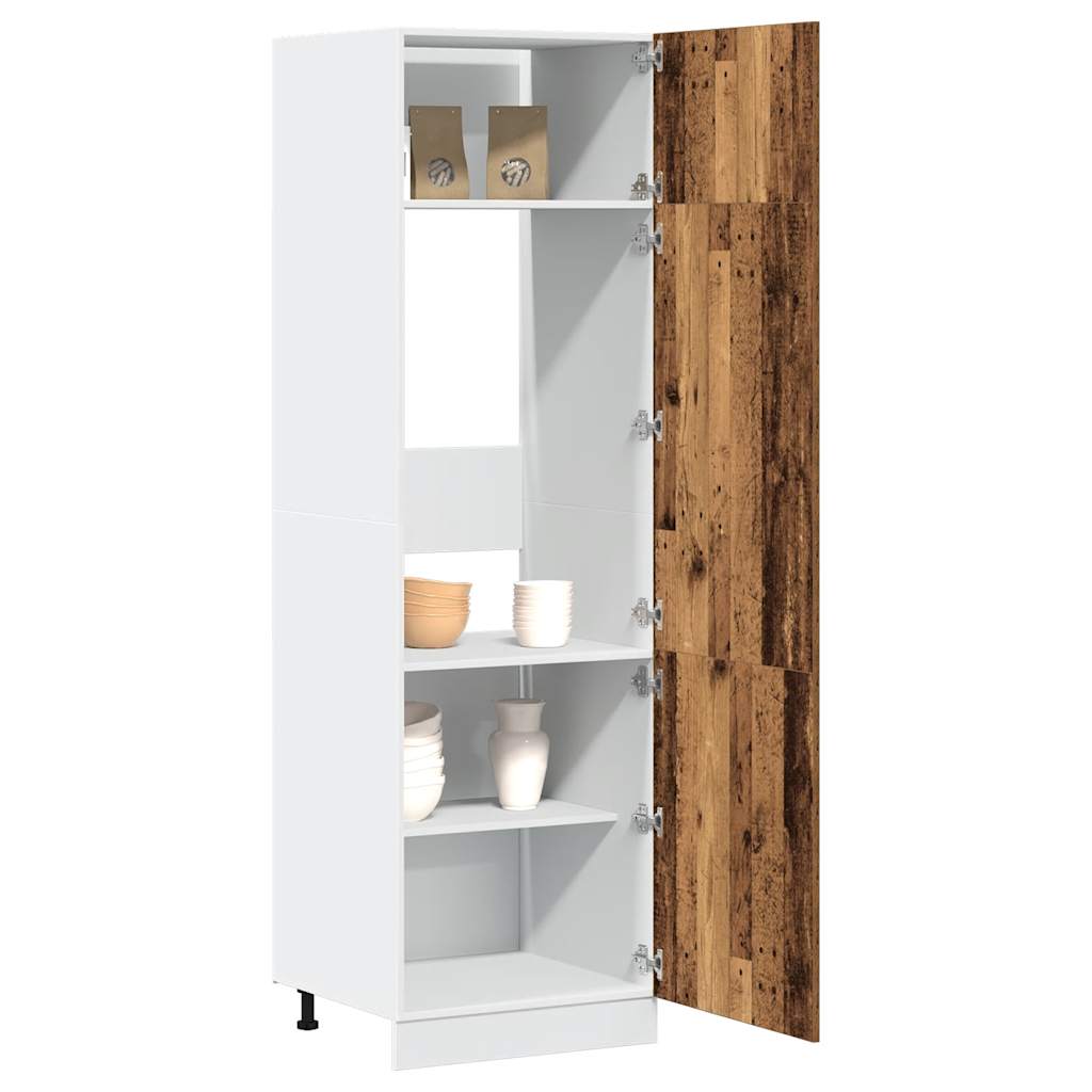 Vetonek Mueble de frigorífico madera ingeniería envejecida 60x57x207 cm