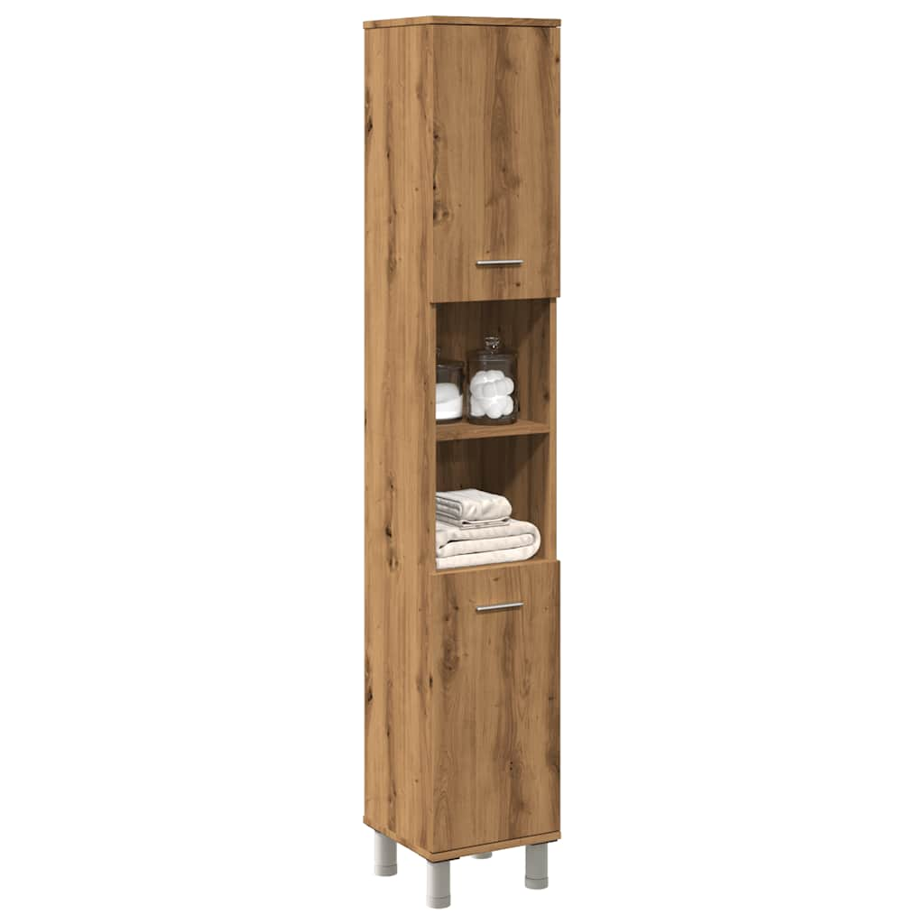 Vetonek Mueble de baño madera de ingeniería roble artisan 30x30x179 cm