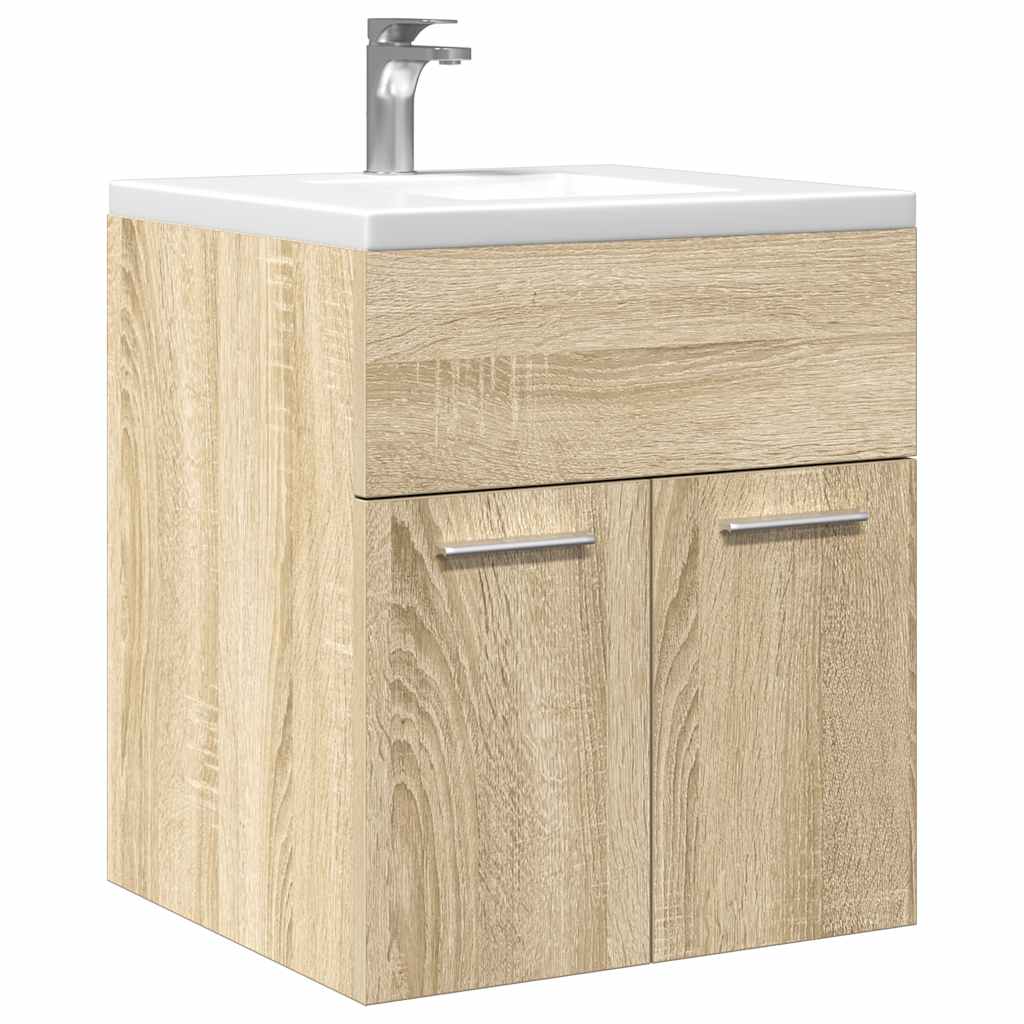 Vetonek Mueble de lavabo de baño madera roble Sonoma 41x38,5x46 cm