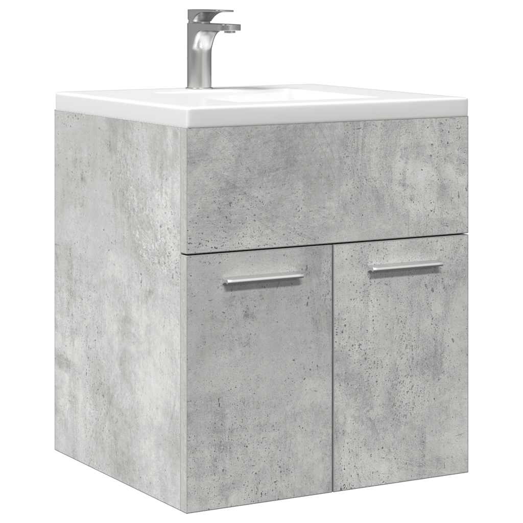 Vetonek Mueble de lavabo madera ingeniería gris hormigón 41x38,5x46 cm