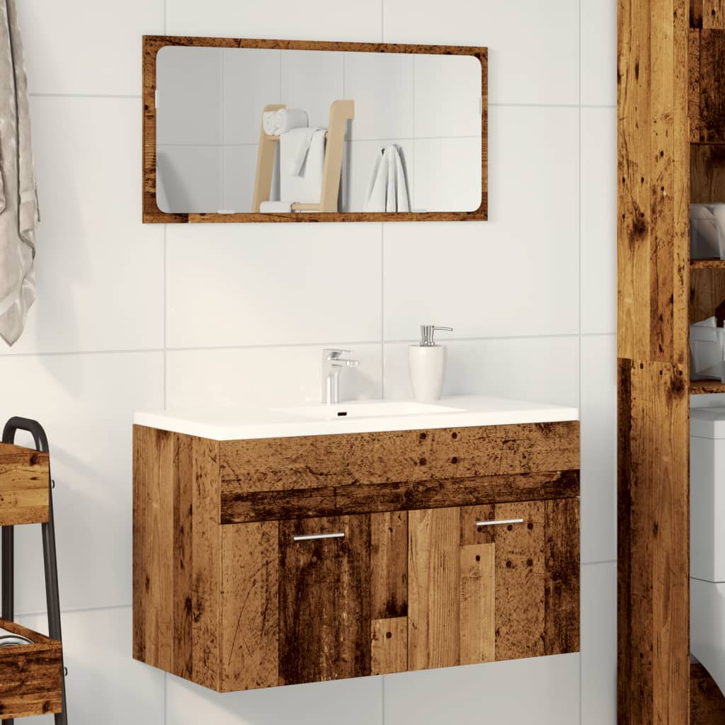 Mueble de lavabo madera sintetizada Nexus envejecida 90x38,5x46 cm