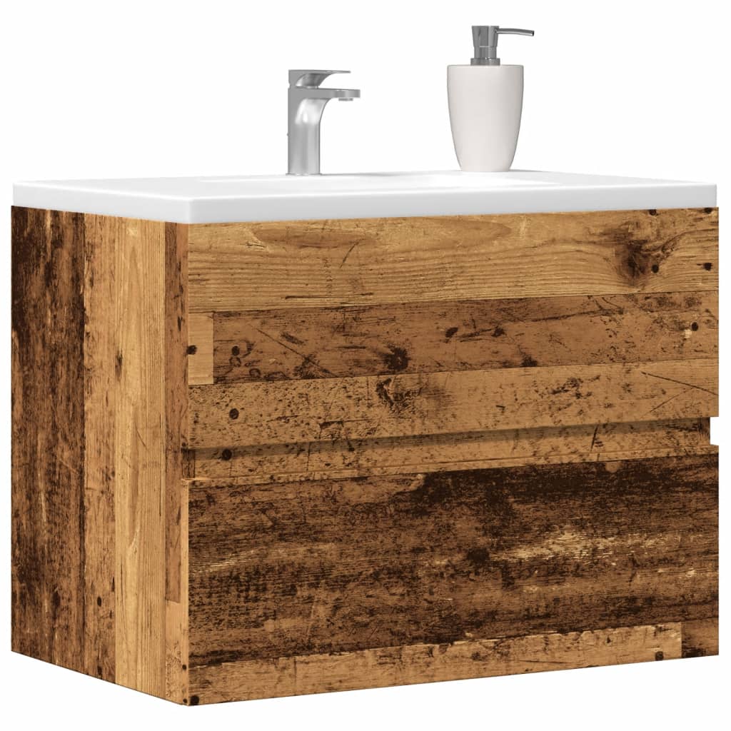 Vetonek Mueble de baño madera de ingeniería envejecida 60x38,5x45 cm