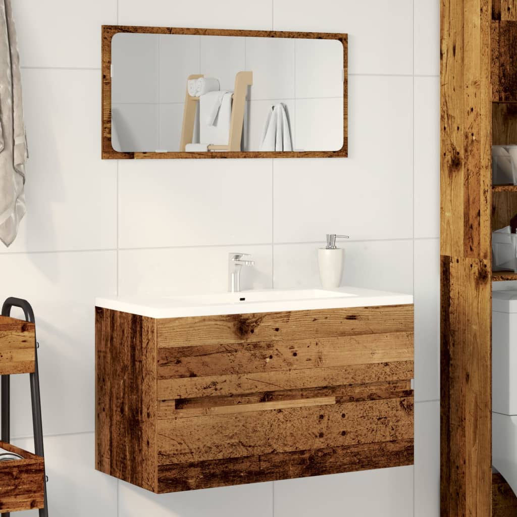 Mueble de lavabo madera sintetizada Nexus envejecida 90x38,5x45 cm