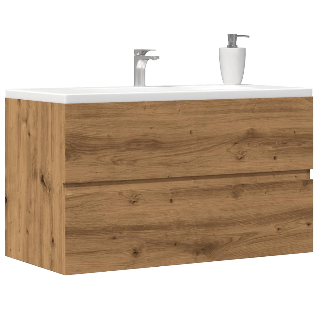 Vetonek Mueble de lavabo madera ingeniería roble artisian 90x38,5x45 cm