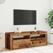 Mueble TV luces LED madera sintetizada Nexus envejecida 120x35x40 cm - Vetonek