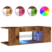 Vetonek Mueble TV luces LED madera ingeniería envejecida 90x39x30 cm