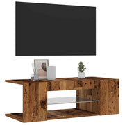 Mueble tv luces led madera ingeniería envejecida 90x39x30 cm v7822 - Vetonek