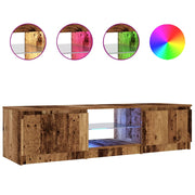 Vetonek Mueble TV luces LED madera ingeniería envejecida 140x40x35,5 cm