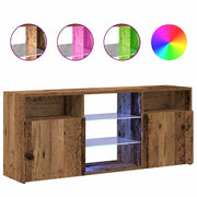 Vetonek Mueble TV luces LED madera ingeniería envejecida 120x30x50 cm