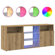 Vetonek Mueble TV luces LED madera ingeniería roble artisan 120x30x50cm