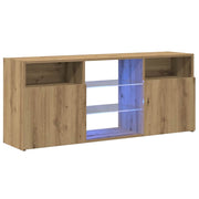 Mueble TV luces LED madera sintetizada Nexus roble artisan 120x30x50cm - Vetonek