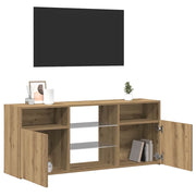 Mueble TV luces LED madera sintetizada Nexus roble artisan 120x30x50cm - Vetonek