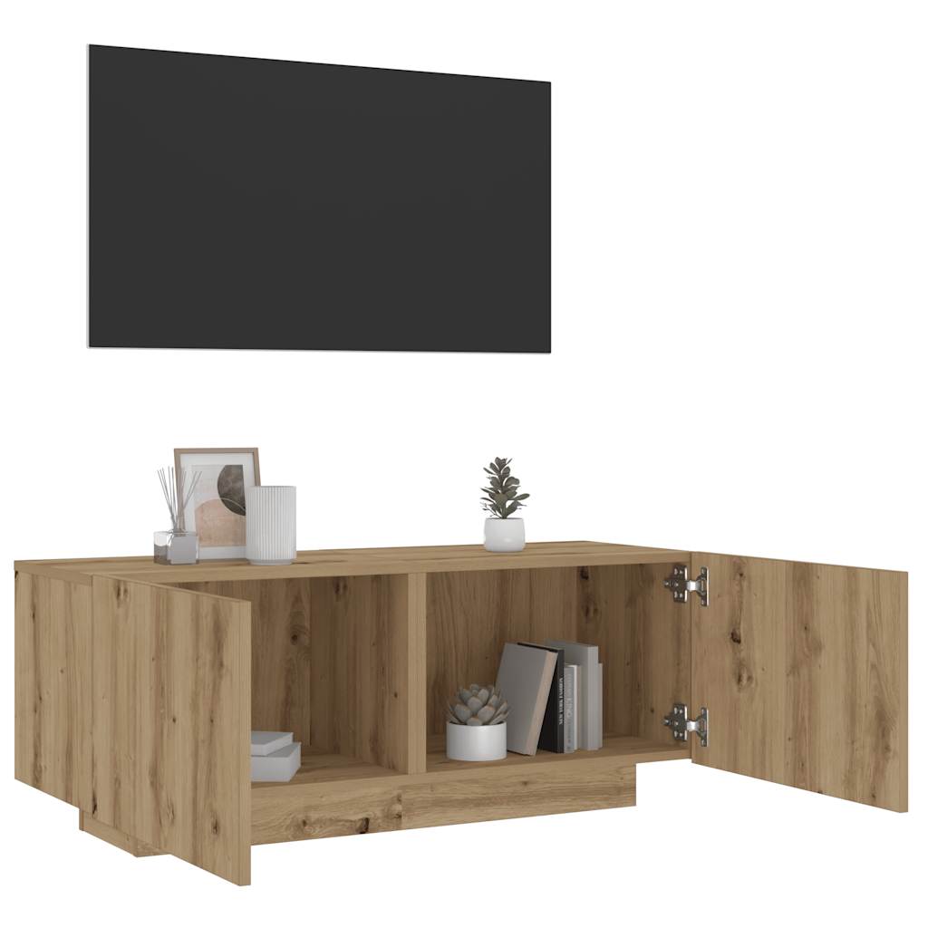 Vetonek Mueble de TV madera de ingeniería roble artisan 100x35x40 cm