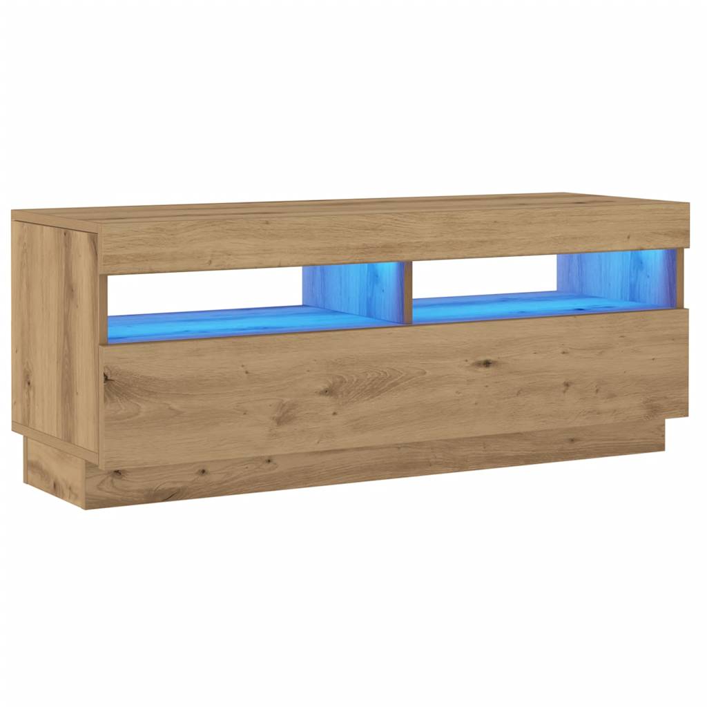 TV furniture LEDs synthesized wood Nexus oak artisan 100x35x40cm