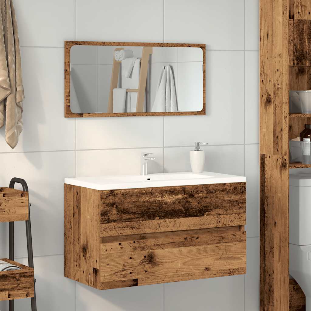 Mueble de baño con espejo de madera antigua madera sintetizada Nexus