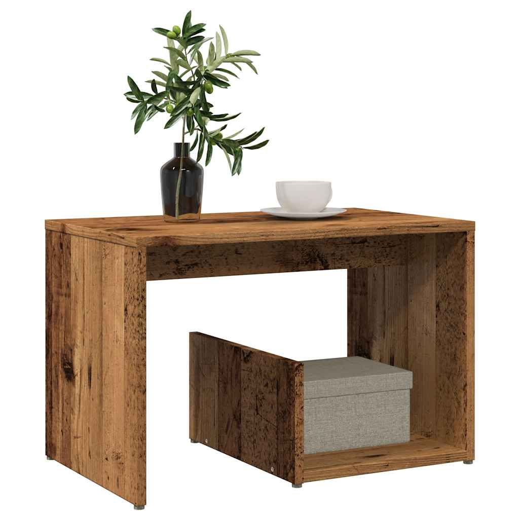 Vetonek Mesa auxiliar de madera contrachapada envejecida 59x36x38 cm