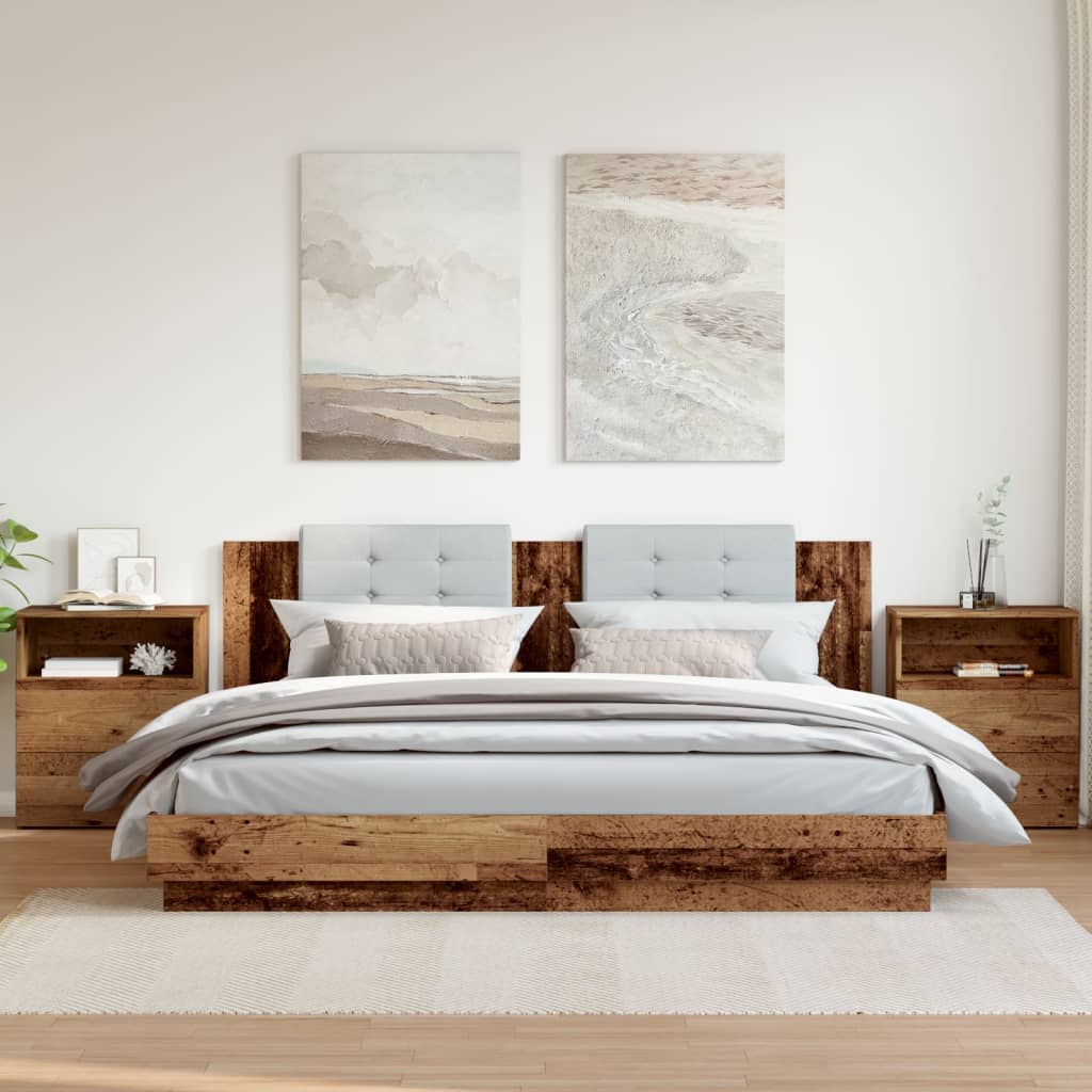 Mesitas de noche 2 uds madera sintetizada Nexus envejecida 50x32x60 cm - Vetonek